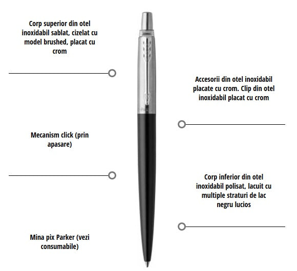 Pix Parker Jotter Royal Bond Street Black CT personalizat