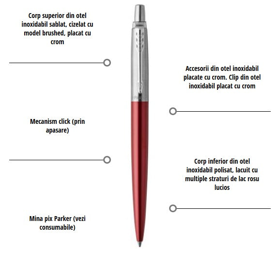 Pix Parker Jotter Royal Kensington Red CT personalizat
