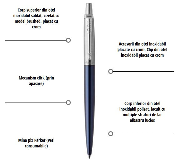 Pix Parker Jotter Royal Blue CT personalizat