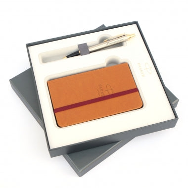 Set pix Parker IM Royal argintiu personalizat + agenda Delux