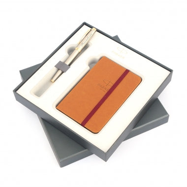 Set stilou Parker IM Royal argintiu personalizat + agenda