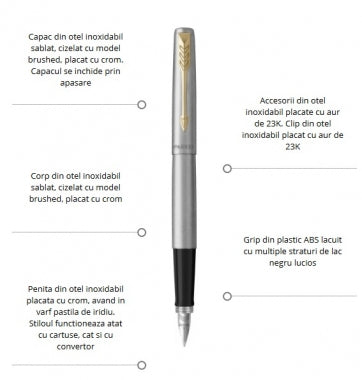 Stilou Parker Jotter Royal Stainless Steel GT personalizat
