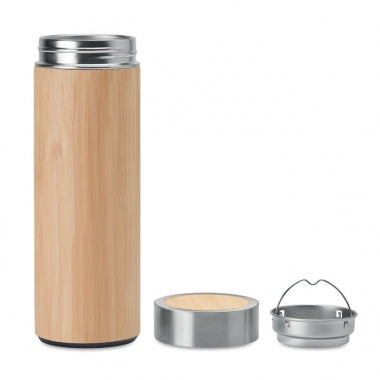 Bidon de baut din bambus 400ml si infuzor ceai