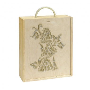 Cutie vin din lemn pentru 3 sticle personalizata