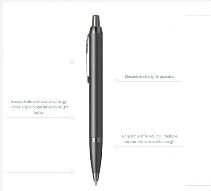 Set stilou si pix Parker IM Royal ACHROMATIC BLACK BT personalizat prin gravura