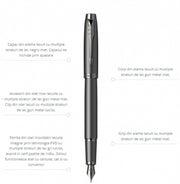 Set stilou si pix Parker IM Royal ACHROMATIC BLACK BT personalizat prin gravura