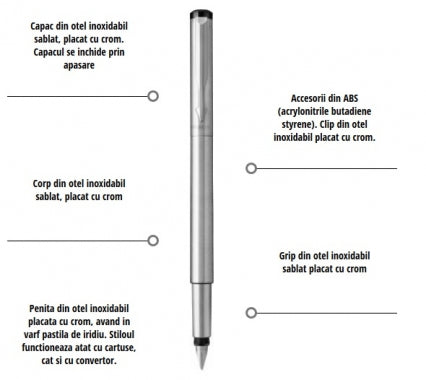 Stilou Parker Vector Royal Standard Stainless Steel CT personalizat