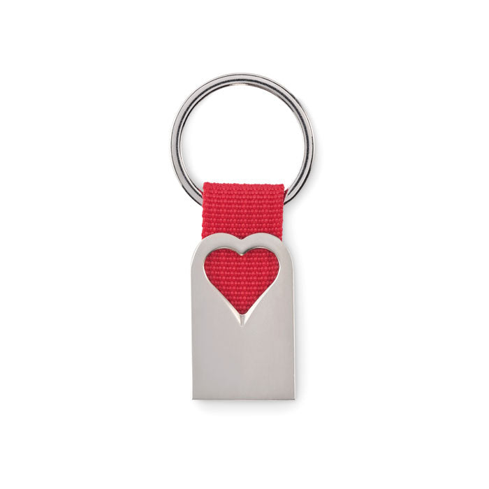 Breloc dreptunghiular din metal cu forma de inima personalizat