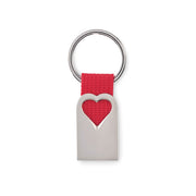Breloc dreptunghiular din metal cu forma de inima personalizat