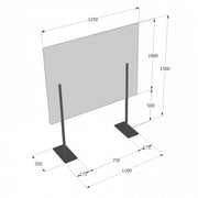 Panou separator mese restaurant din plexiglas 150x125 cm