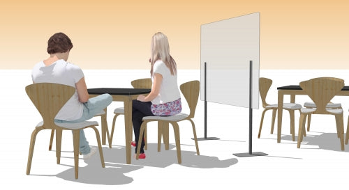 Panou separator mese restaurant din plexiglas 150x150 cm
