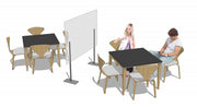 Panou separator mese restaurant din plexiglas 150x150 cm