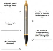 Set stilou si pix Parker IM Royal argintiu personalizat