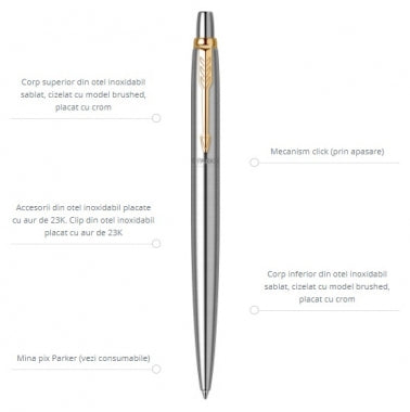 Set stilou si pix Parker Jotter Royal GT personalizat