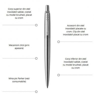 Set stilou si pix Parker Jotter Royal personalizat