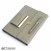 Set personalizat prin gravura agenda + roller + portcard DELUX gri