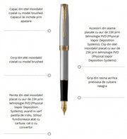 Stilou Parker Sonnet Royal Stainless Steel GT personalizat