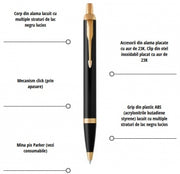 Set stilou si pix Parker IM Royal negru personalizat prin gravura