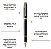 Set stilou si pix Parker IM Royal negru personalizat prin gravura