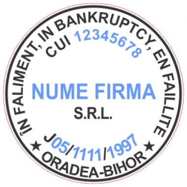Stampila in faliment 30 mm.