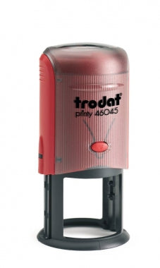 Stampila Trodat 46045 rotunda cu diametrul amprentei 45 mm.