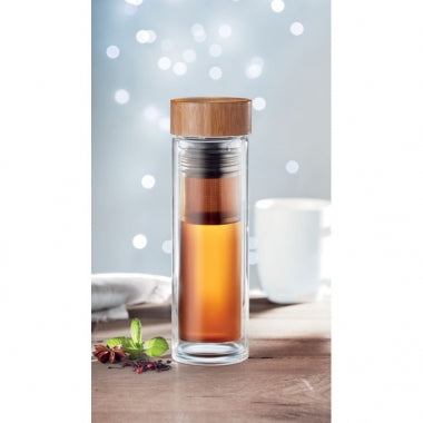 Sticla de baut cu perete dublu din sticla borosilicata 420ml