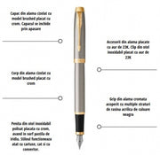 Set stilou si pix Parker IM Royal argintiu personalizat