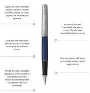 Set stilou si pix Parker Jotter Royal personalizat prin gravura Albastru